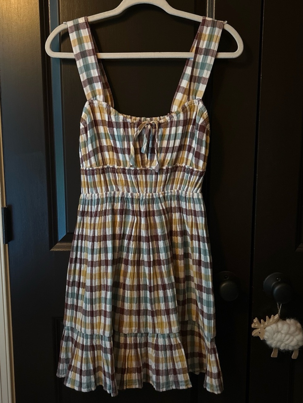 Roxy Gingam/Plaid Cotton Mini Dress NWOT